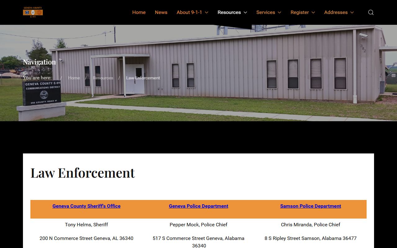 Geneva County inmate lookup law enforcement contact list
